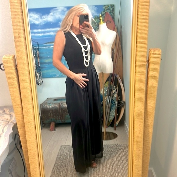 VTG Patrick Collection,Exquisite Flowing Palazzo Jumpsuit,Extra-Large Wrap-Tie,8 - Picture 13 of 15